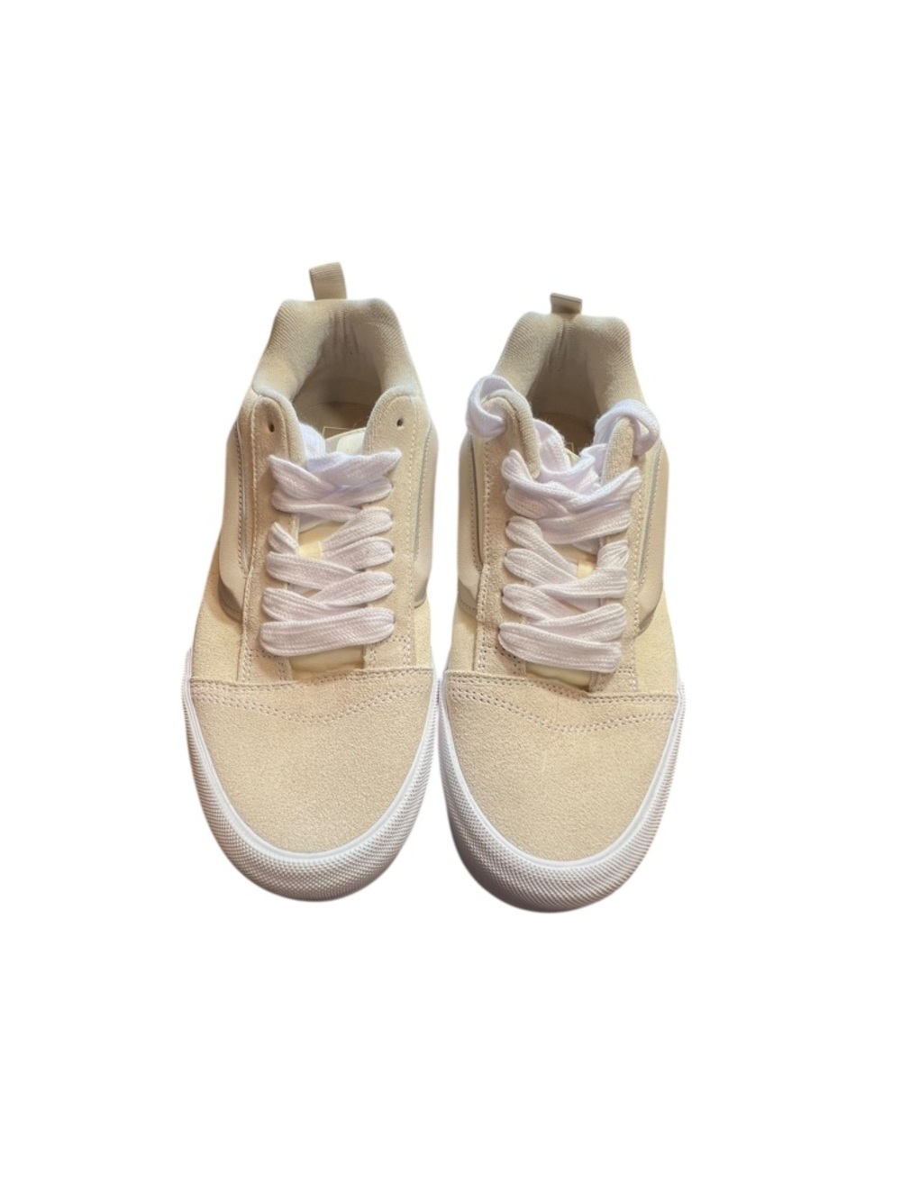Vans Knu Skool Tri-Tone Vintage White Skate Shoes Tan NWOB  Skater Casual Retro
